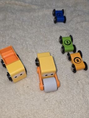 J'adore Paris Nature Wood Toys Construction Vehicles Plus RacecarBlocksMissing